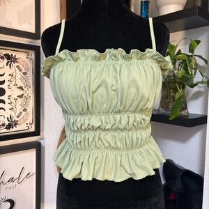 Green Ruffled Women's Top